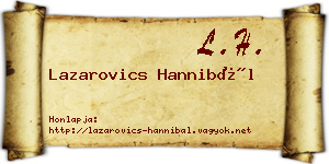 Lazarovics Hannibál névjegykártya